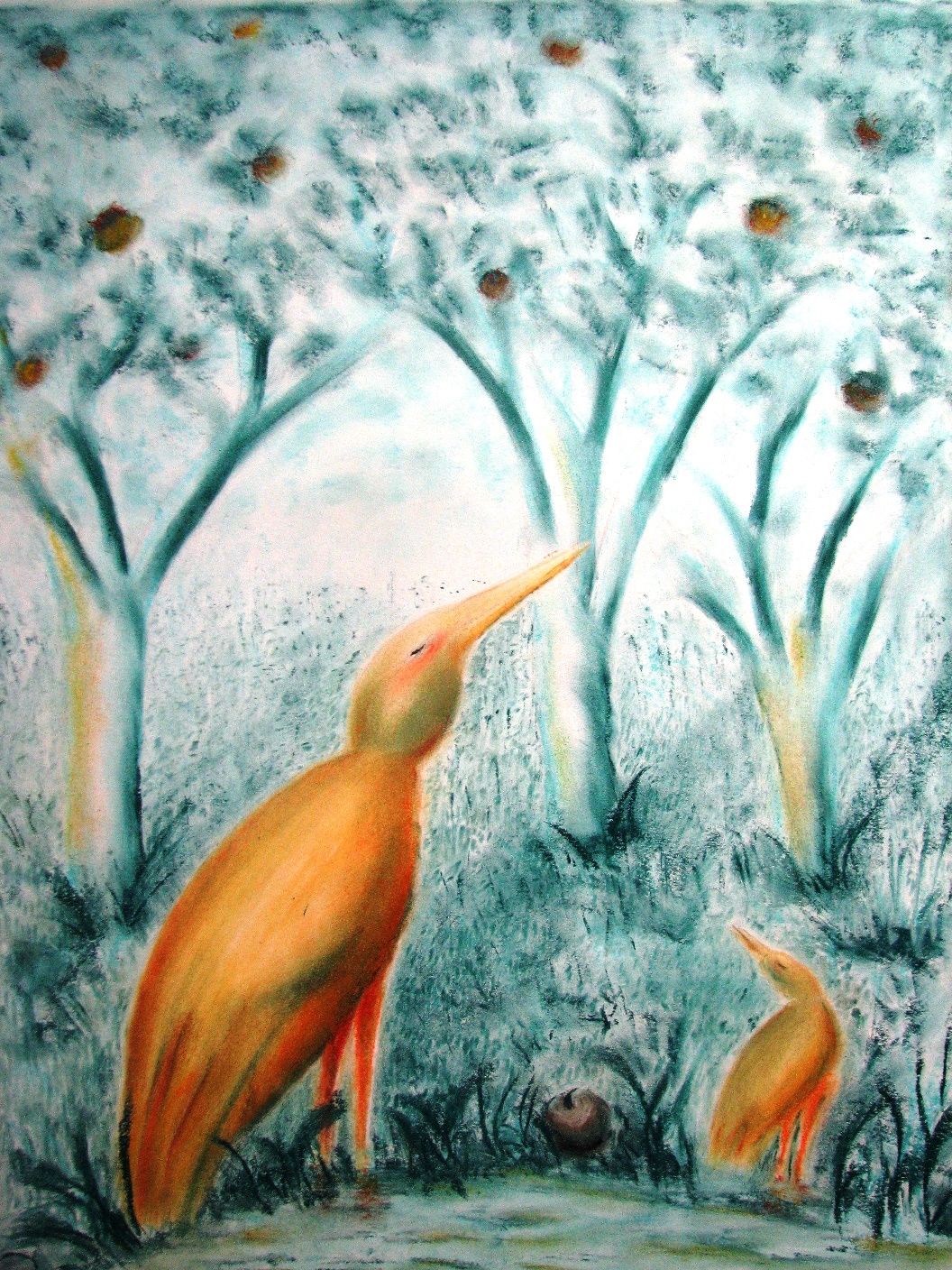 Oiseaux ailleurs en deux couleurs